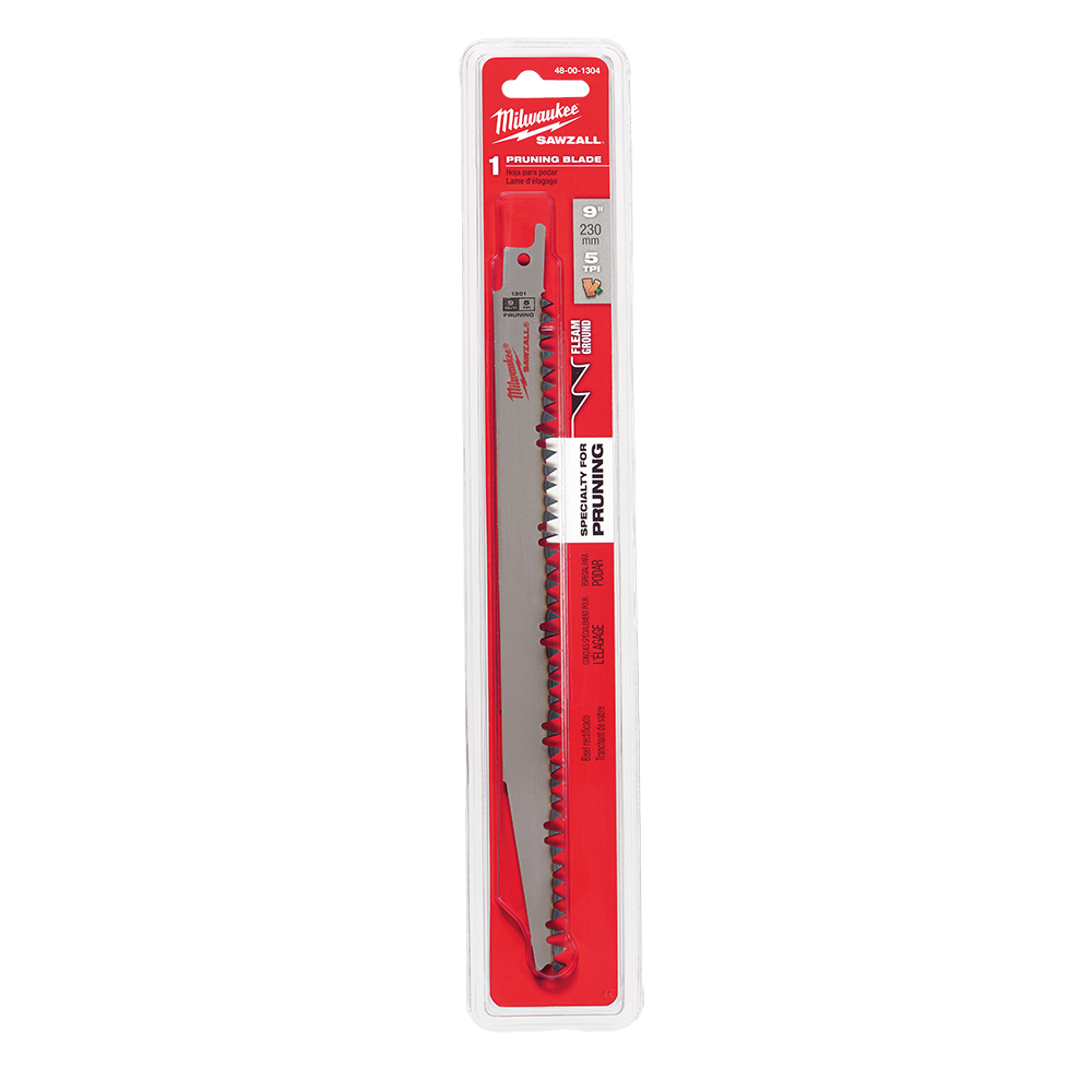 Milwaukee SAWZALL™ Pruning 225mm 9" 5TPI Blade 1 pack - 48001304 - Available at Power Tool Specialists, Carlton, Victoria, Australia.
