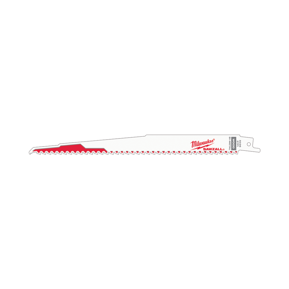Milwaukee SAWZALL™ Thin Kerf Wood 230mm 9" 5TPI Blade 5 pack - 48005036 - Available at Power Tool Specialists, Carlton, Victoria, Australia.