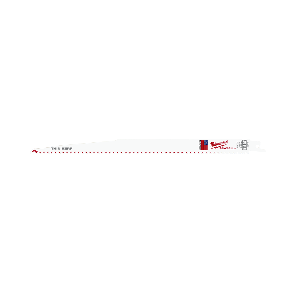 Milwaukee SAWZALL™ Thin Kerf Wood 300mm 12" 5TPI Blade 5 pack - 48005037 - Available at Power Tool Specialists, Carlton, Victoria, Australia.