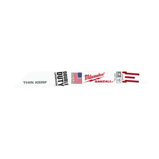 Milwaukee SAWZALL™ Thin Kerf Metal 150mm 6" 10TPI Blade 5 Pack - 48005092 - Available at Power Tool Specialists, Carlton, Victoria, Australia.