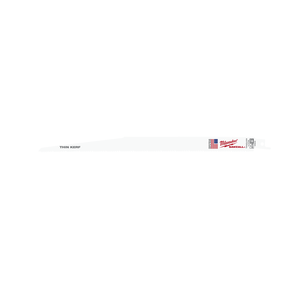 Milwaukee SAWZALL™ Thin Kerf Multi-Material 300mm 12" 8/12TPI Blade 5 Pack - 48005094 - Available at Power Tool Specialists, Carlton, Victoria, Australia.