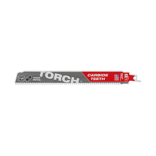 Milwaukee SAWZALL™ The TORCH™ with Carbide Teeth 230mm 9" 8TPI Blade 1 Pack - 48005202 - Available at Power Tool Specialists, Carlton, Victoria, Australia.