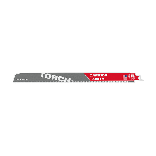 Milwaukee SAWZALL™ The TORCH™ with Carbide Teeth 300mm 12" 8TPI Blade 1 Pack - 48005203 - Available at Power Tool Specialists, Carlton, Victoria, Australia.
