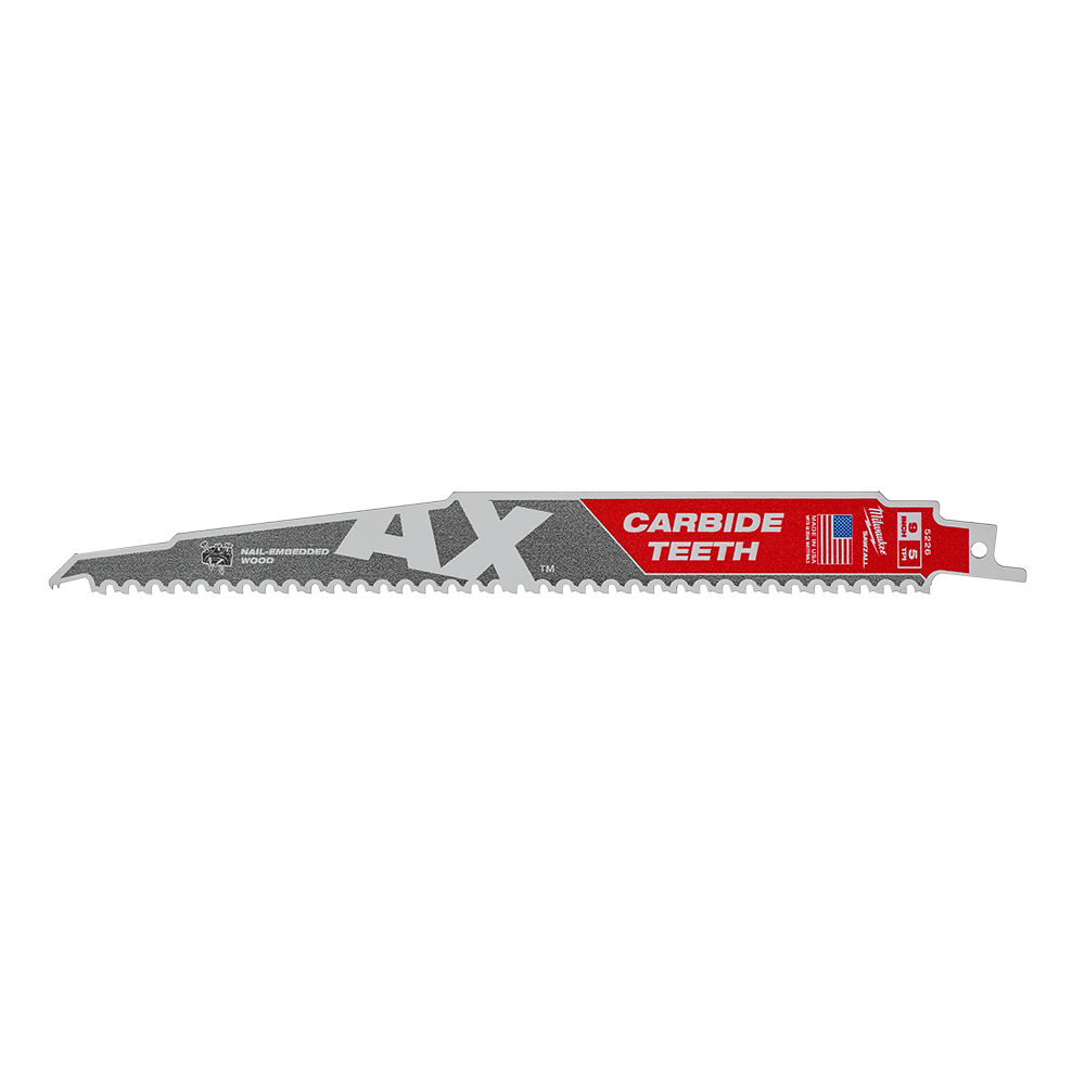Milwaukee SAWZALL™ The AX™ with Carbide Teeth 230mm 9" 5TPI Blade 1 Pack - 48005226 - Available at Power Tool Specialists, Carlton, Victoria, Australia.