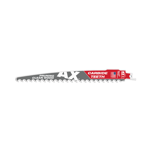 Milwaukee SAWZALL™ The AX™ with Carbide Teeth Pruning 225mm 9" 3TPI Blade 1 Pack - 48005232 - Available at Power Tool Specialists, Carlton, Victoria, Australia.