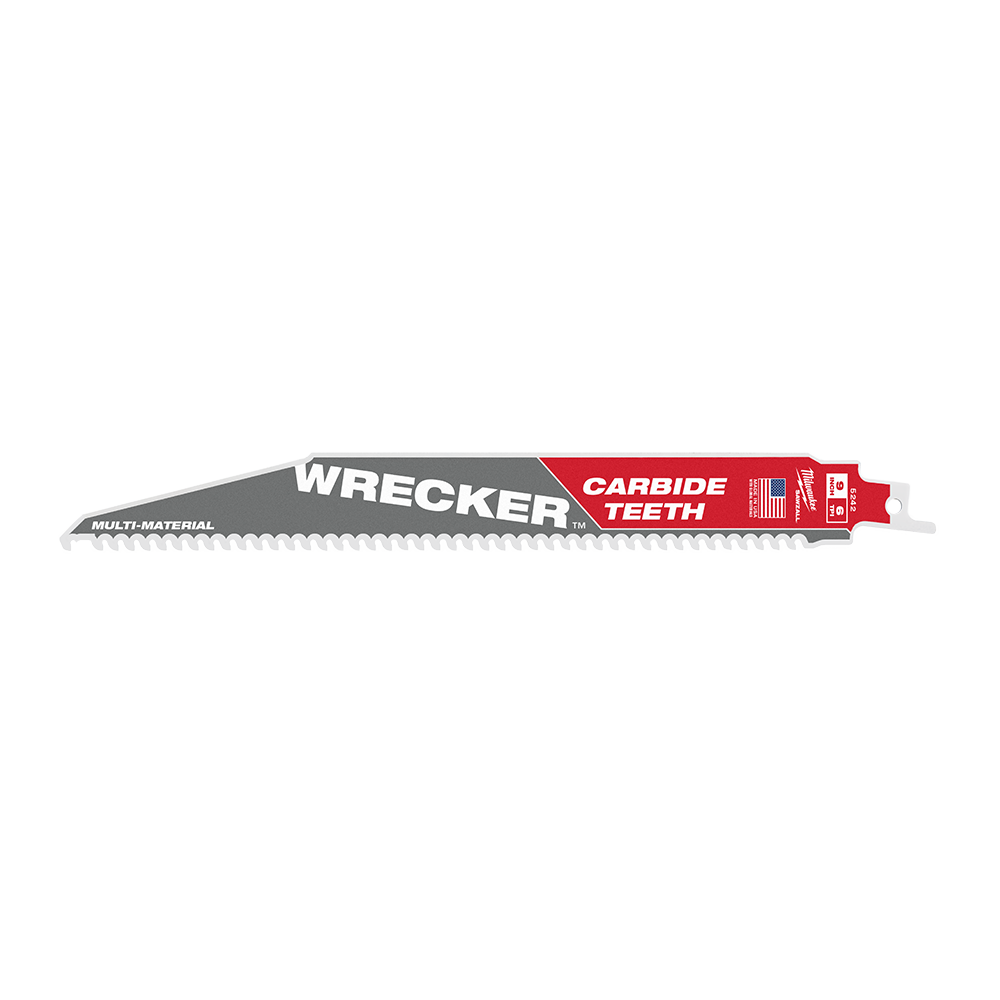 Milwaukee SAWZALL™ The WRECKER™ with Carbide Teeth Demolition 230mm 9" 6TPI Blade 1 Pack - 48005242 - Available at Power Tool Specialists, Carlton, Victoria, Australia.