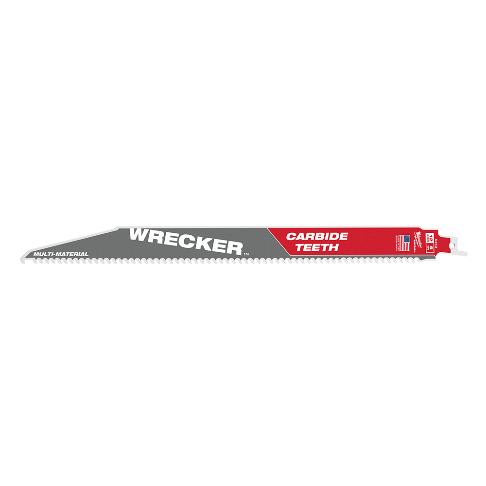 Milwaukee SAWZALL™ The WRECKER™ with Carbide Teeth Demolition 300mm 12" 6TPI Blade 1 Pack - 48005243 - Available at Power Tool Specialists, Carlton, Victoria, Australia.