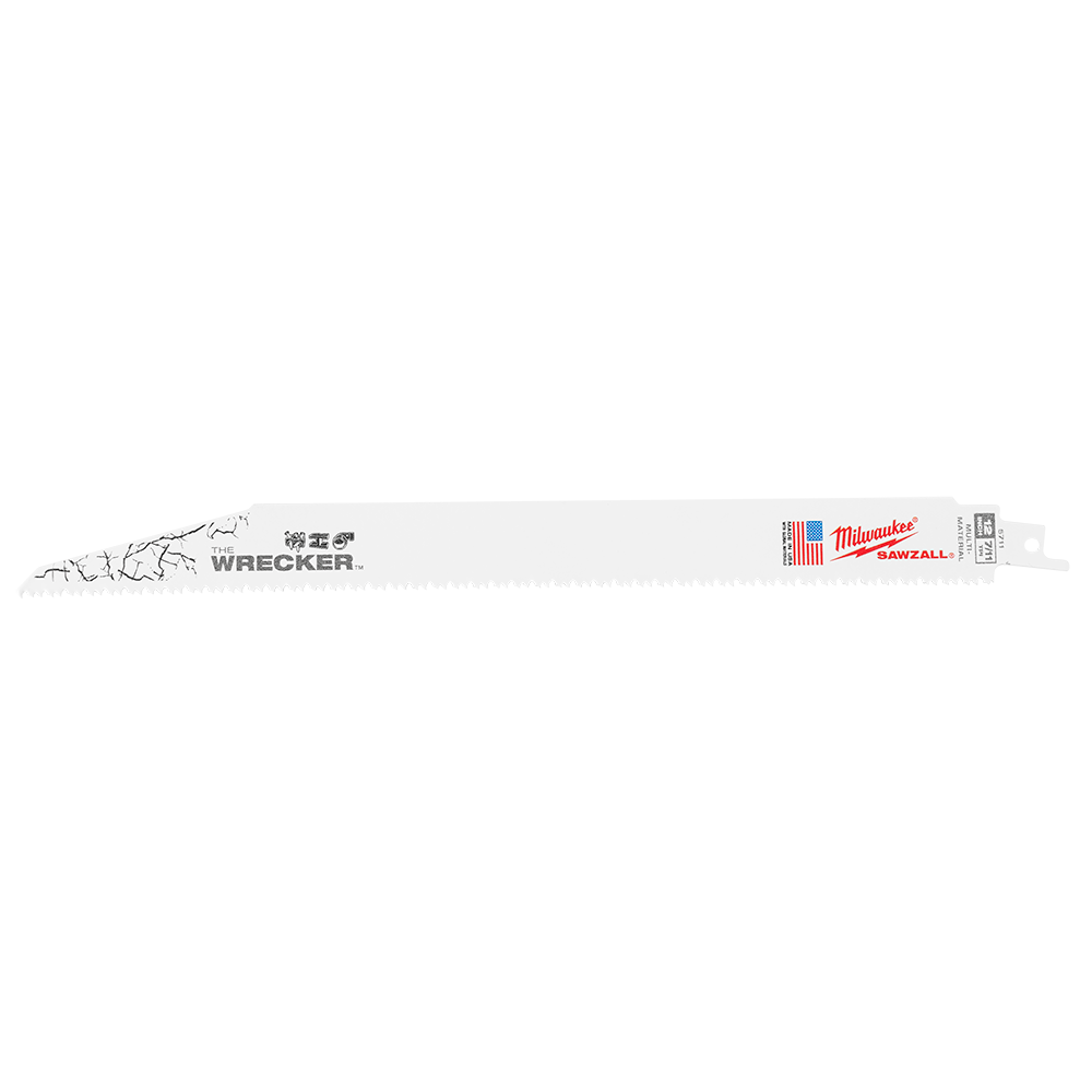 Milwaukee SAWZALL™ The WRECKER™ Demolition 300mm 12" 7/11TPI Blade 5 Pack - 48005711 - Available at Power Tool Specialists, Carlton, Victoria, Australia.