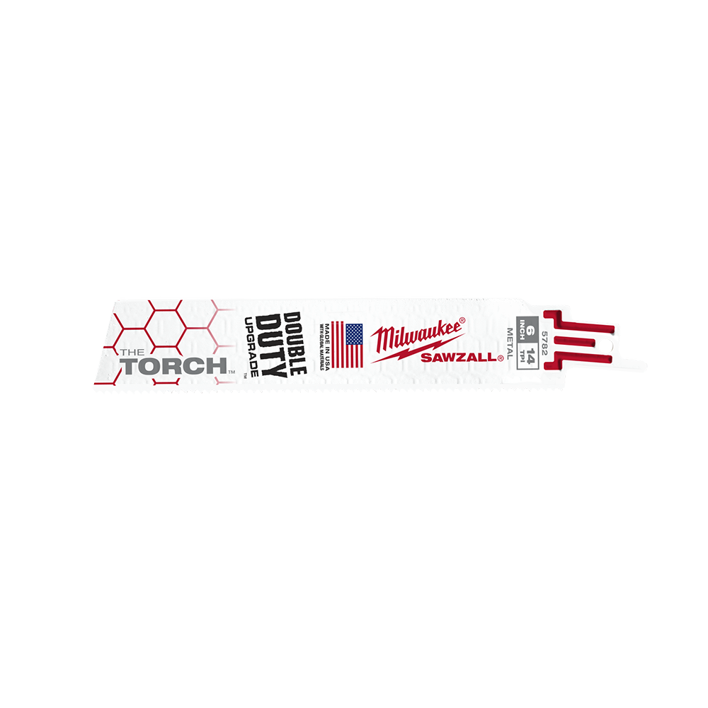 Milwaukee SAWZALL™ The TORCH™ Metal Demolition 150mm 6" 14TPI Blade 5 Pack - 48005782 - Available at Power Tool Specialists, Carlton, Victoria, Australia.