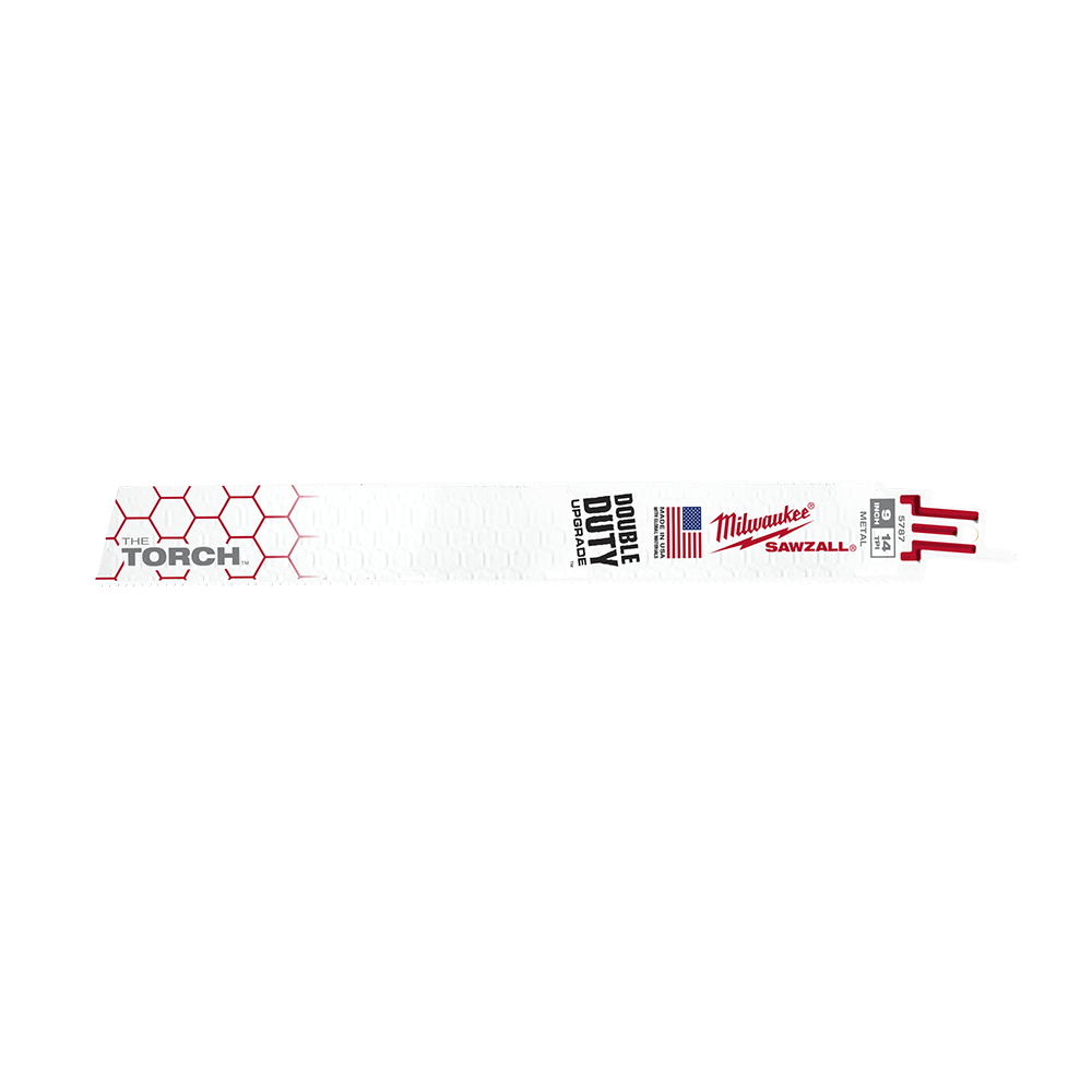 Milwaukee SAWZALL™ The TORCH™ Metal Demolition 230mm 9" 14TPI Blade 100 Pack - BOM - 48005787A - Available at Power Tool Specialists, Carlton, Victoria, Australia.