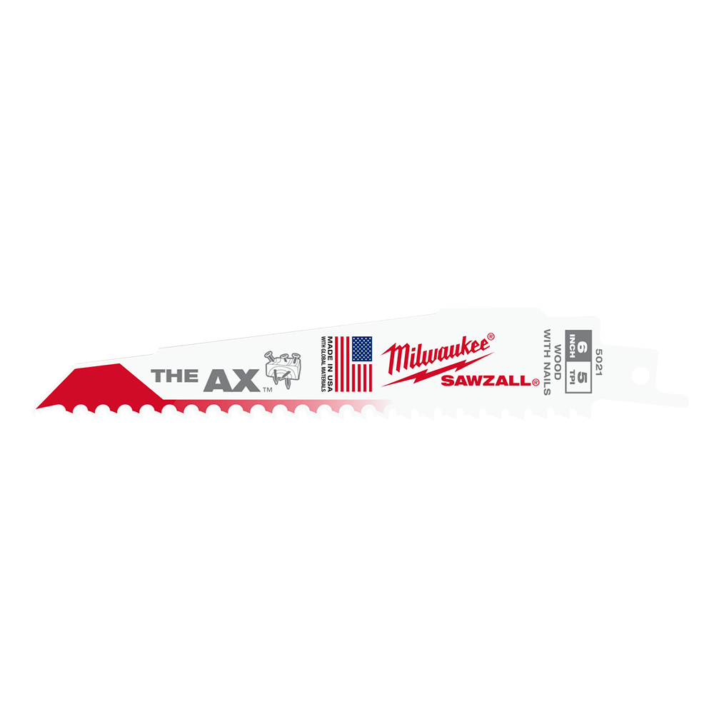 Milwaukee SAWZALL™ The AX™ 230mm 9" 5TPI Blade 25 Pack - 48008026 - Available at Power Tool Specialists, Carlton, Victoria, Australia.