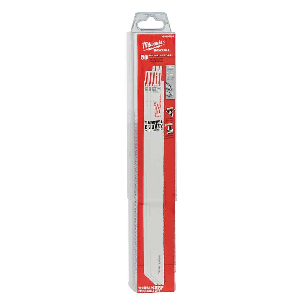 Milwaukee SAWZALL™ Thin Kerf Metal 300mm 12" 18TPI Blade 50 Pack - 48016189 - Available at Power Tool Specialists, Carlton, Victoria, Australia.