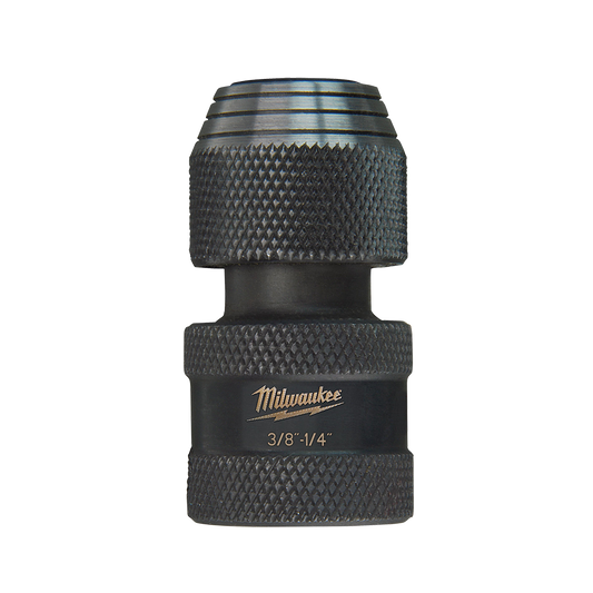 Milwaukee SHOCKWAVE™ Power Bit Socket Adapter 3/8" Square to 1/4" Hex - 48034405 - Available at Power Tool Specialists, Carlton, Victoria, Australia.