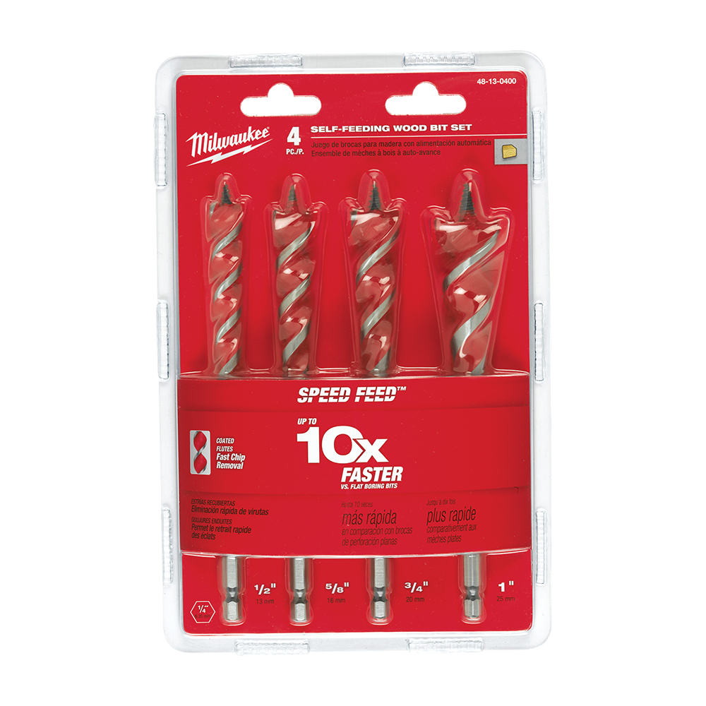 Milwaukee Speed Feed Kit 4Pce (13mm,16mm,19mm,25mm) - 48130400 - Available at Power Tool Specialists, Carlton, Victoria, Australia.