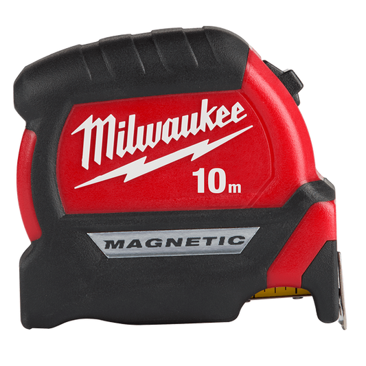 Milwaukee Compact Magnetic Tape Measure 10m - 48220510 - Available at Power Tool Specialists, Carlton, Victoria, Australia.
