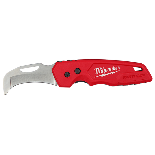 Milwaukee FASTBACK™ Blunt tip Hawkbill Knife - 48221526 - Available at Power Tool Specialists, Carlton, Victoria, Australia.