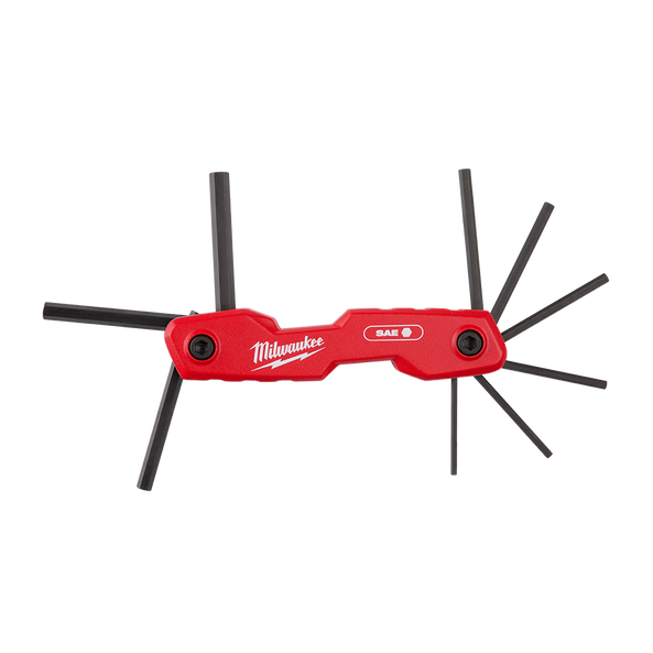 Milwaukee 9pce SAE Folding Hex Key Set - 48222181 available at Power Tool Specialists, Carlton, VIC, AUSTRALIA