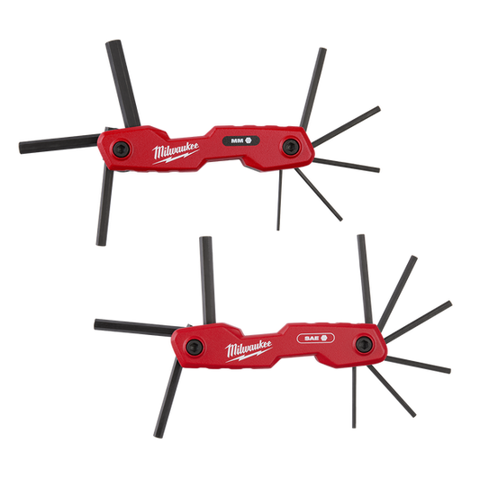 Milwaukee 17 Piece Metric/SAE Folding Hex Key Set - 48222183 - Available at Power Tool Specialists, Carlton, Victoria, Australia.