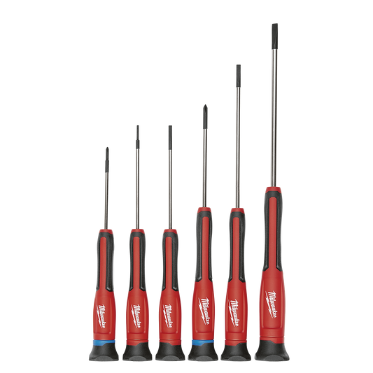 Milwaukee Screwdriver Set Precision 6Pc - 48222606 - Available at Power Tool Specialists, Carlton, Victoria, Australia.