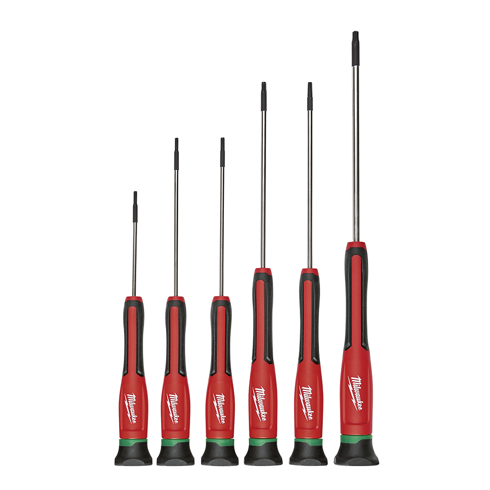 Milwaukee Screwdriver Set Precision Torx 6Pc - 48222610 - Available at Power Tool Specialists, Carlton, Victoria, Australia.