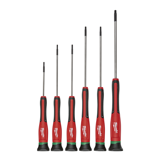 Milwaukee Screwdriver Set Precision Torx 6Pc - 48222610 - Available at Power Tool Specialists, Carlton, Victoria, Australia.