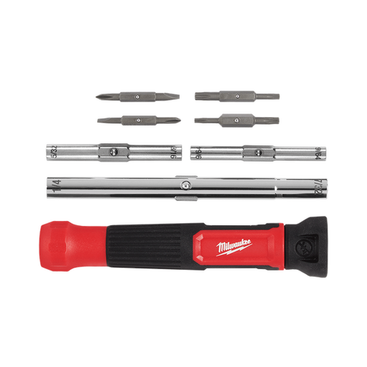 Milwaukee 14-in-1 Precision Multi-Bit Screw/Nut Driver - 48222933 available at Power Tool Specialists, Carlton, VIC, AUSTRALIA
