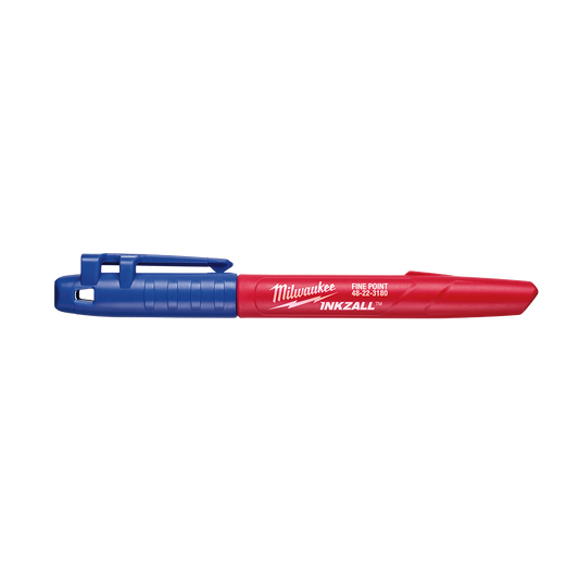 Milwaukee INKZALL™ Fine Point Marker Blue 36pk  - 48223180 - Available at Power Tool Specialists, Carlton, Victoria, Australia.