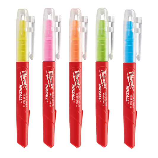 Milwaukee Inkzall Jobsite Highlight. Multi 5pk - 48223206 - Available at Power Tool Specialists, Carlton, Victoria, Australia.