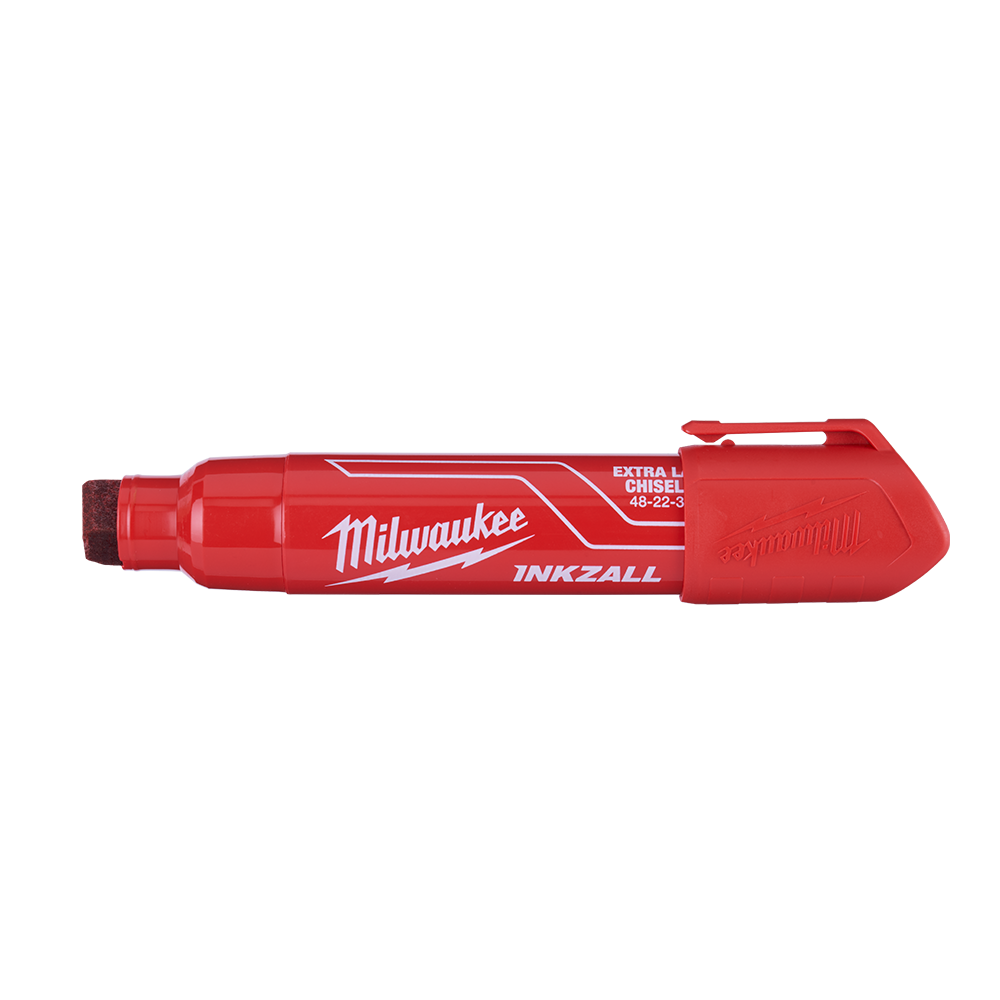 Milwaukee INKZALL™ XL Chis Tip Mrkr 14.5mm Red 12pk  - 48223266 - Available at Power Tool Specialists, Carlton, Victoria, Australia.