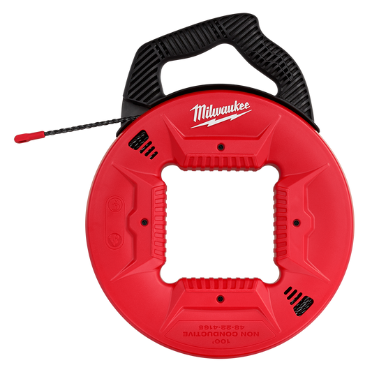 Milwaukee Polyester Fish Tape Plastic Tip 30m (10ft) - 48224165 - Available at Power Tool Specialists, Carlton, Victoria, Australia.