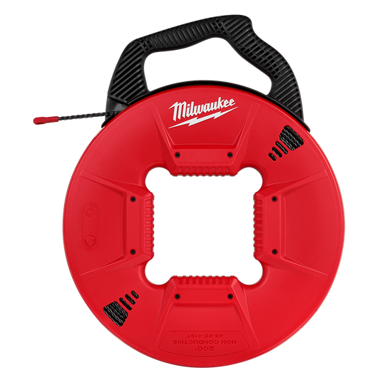 Milwaukee Polyester Fish Tape Plastic Tip 60m (200ft) - 48224167 - Available at Power Tool Specialists, Carlton, Victoria, Australia.