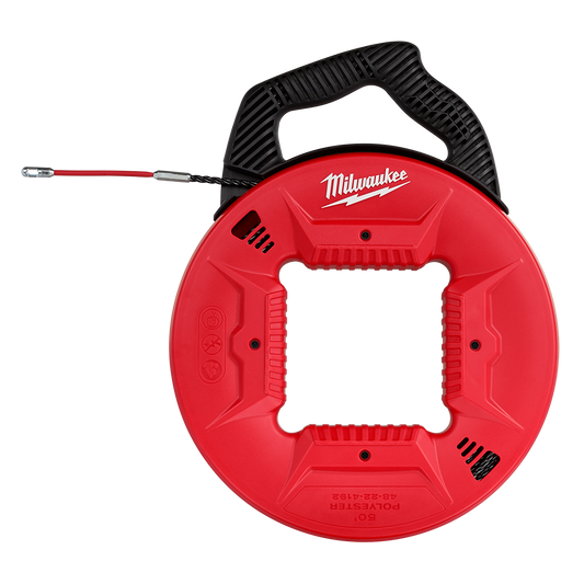 Milwaukee Polyester Fish Tape Metal Leader  15m (50ft) - 48224192 - Available at Power Tool Specialists, Carlton, Victoria, Australia.