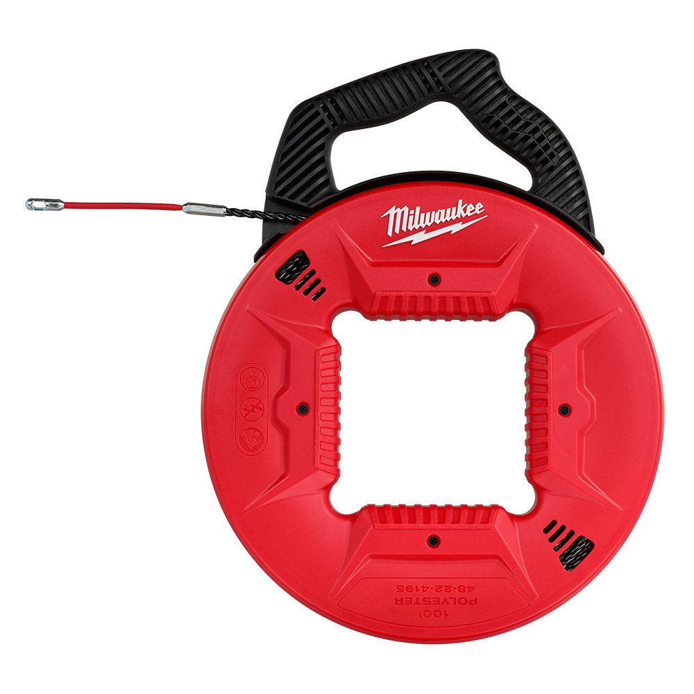 Milwaukee Polyester Fish Tape Metal Leader  30m (100ft) - 48224195 - Available at Power Tool Specialists, Carlton, Victoria, Australia.
