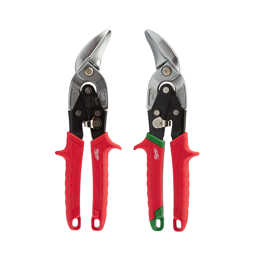 Milwaukee Tin Snips Offset Set 2pk - 48224523 - Available at Power Tool Specialists, Carlton, Victoria, Australia.
