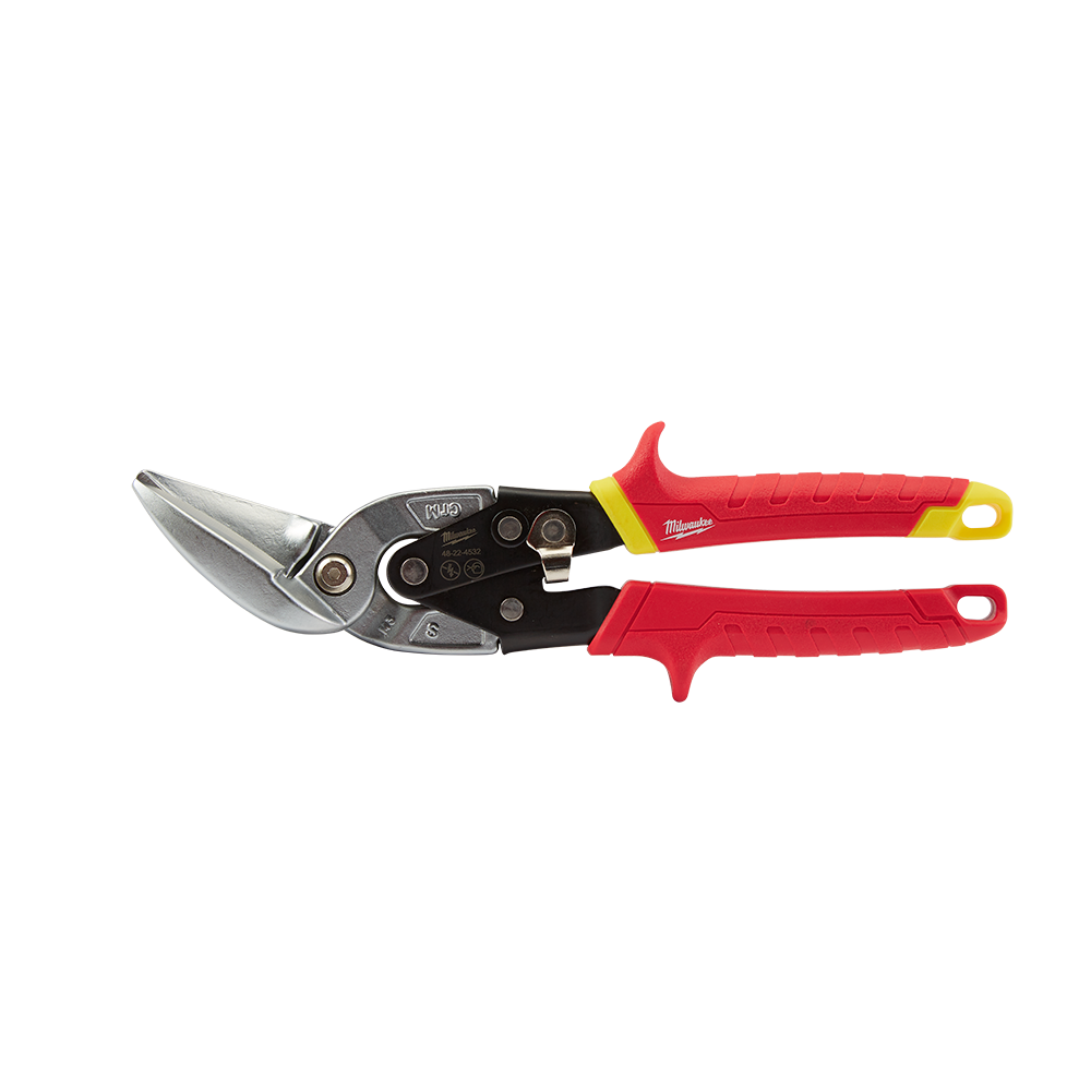 Milwaukee Tin Snips Offset Straight - 48224532 - Available at Power Tool Specialists, Carlton, Victoria, Australia.
