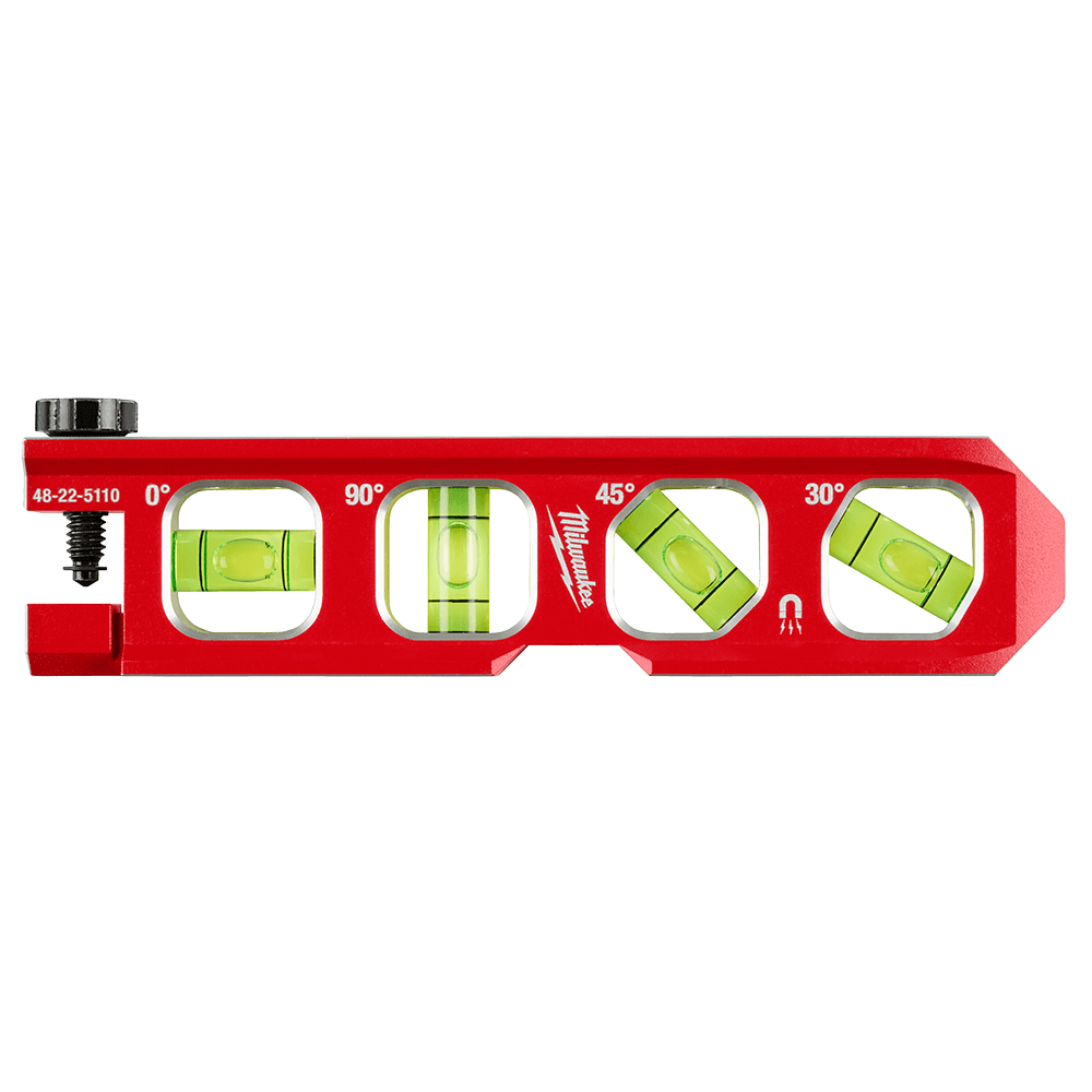 Milwaukee 4 Vial Torpedo Level  - 48225110A - Available at Power Tool Specialists, Carlton, Victoria, Australia.
