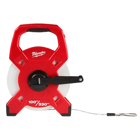 Milwaukee Fibreglass Open Reel Long Tape 30M/100ft - 48225330 - Available at Power Tool Specialists, Carlton, Victoria, Australia.
