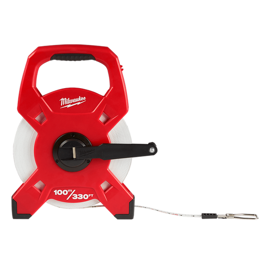 Milwaukee Fibreglass Open Reel Long Tape 30M/100ft - 48225330 - Available at Power Tool Specialists, Carlton, Victoria, Australia.
