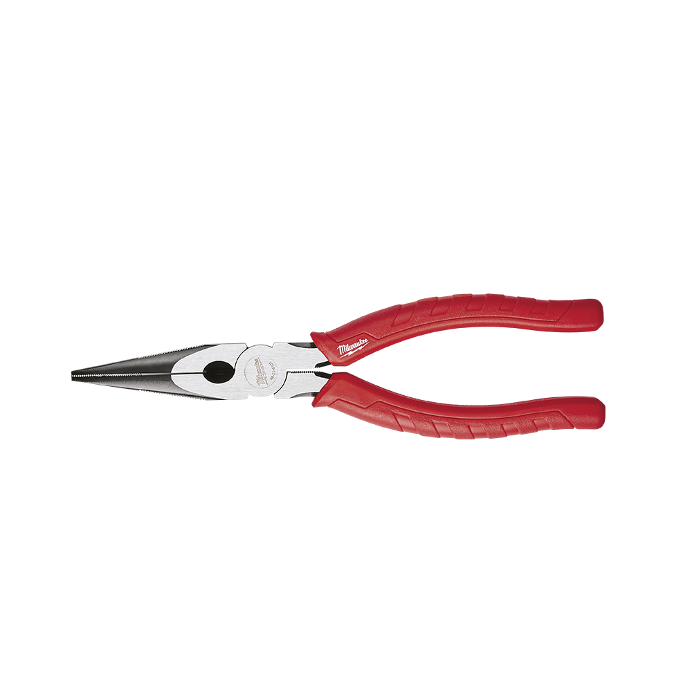 Milwaukee Long Nose Pliers 200mm (8") - 48226101 - Available at Power Tool Specialists, Carlton, Victoria, Australia.