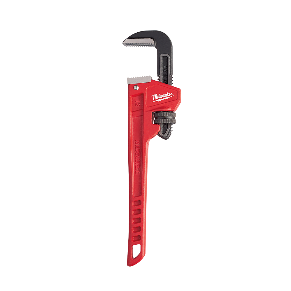Milwaukee Steel Pipe Wrench 304mm (12") - 48227112 - Available at Power Tool Specialists, Carlton, Victoria, Australia.