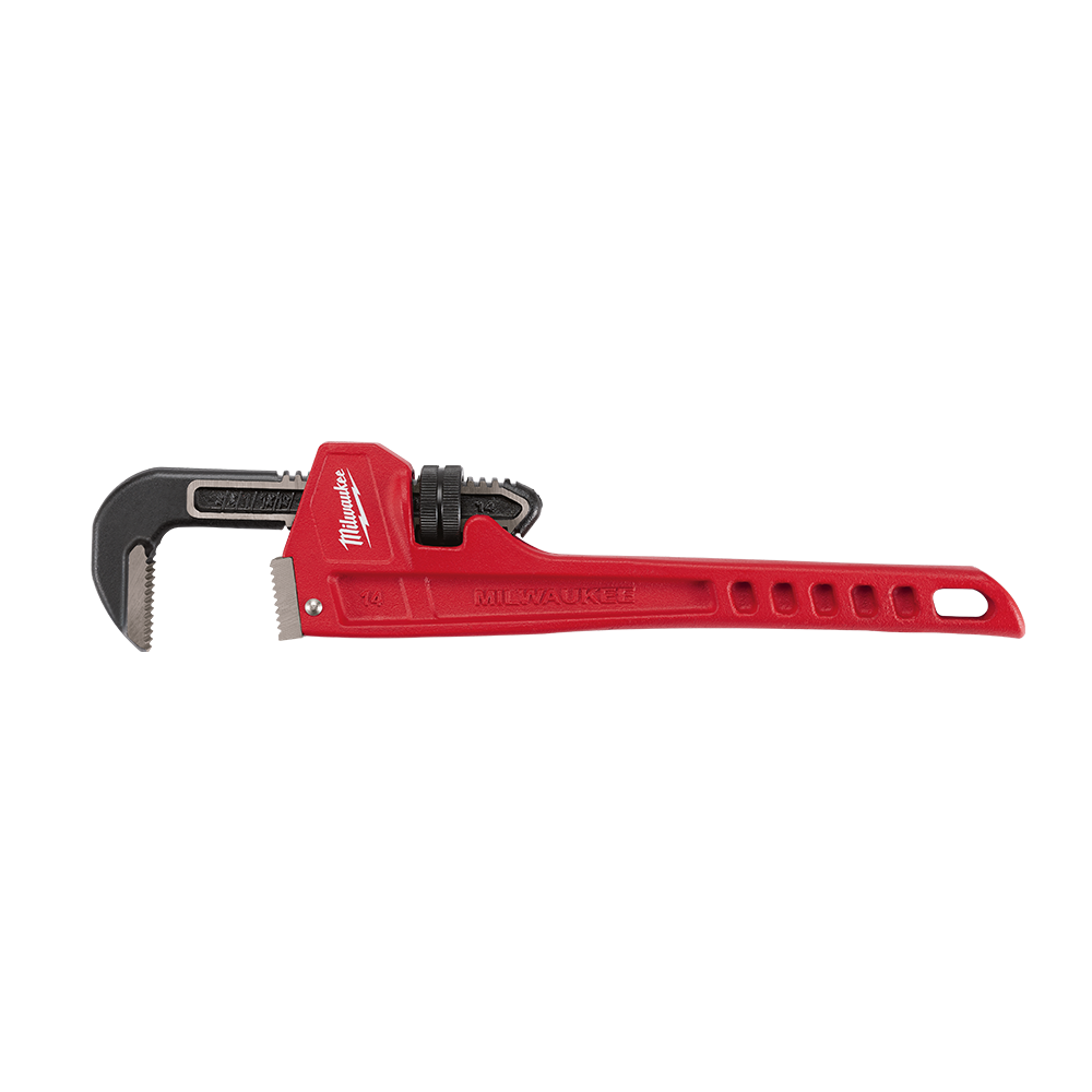 Milwaukee Steel Pipe Wrench 355mm (14") - 48227114 - Available at Power Tool Specialists, Carlton, Victoria, Australia.