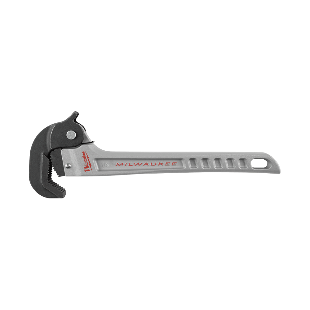 Milwaukee Aluminium Self Adjusting Pipe Wrench 355m (14”) - 48227414 - Available at Power Tool Specialists, Carlton, Victoria, Australia.