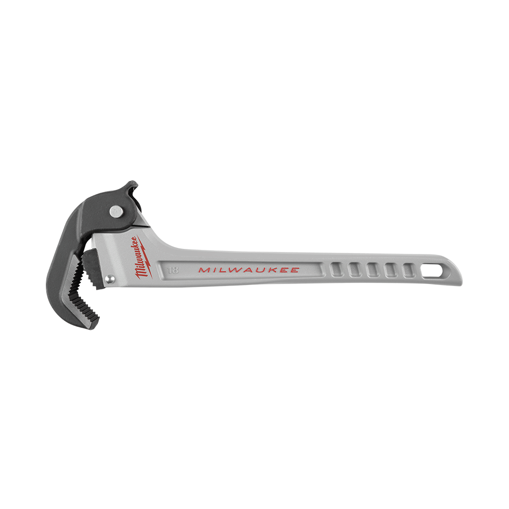 Milwaukee Aluminium Self Adjusting Pipe Wrench 457m (18”) - 48227418 - Available at Power Tool Specialists, Carlton, Victoria, Australia.