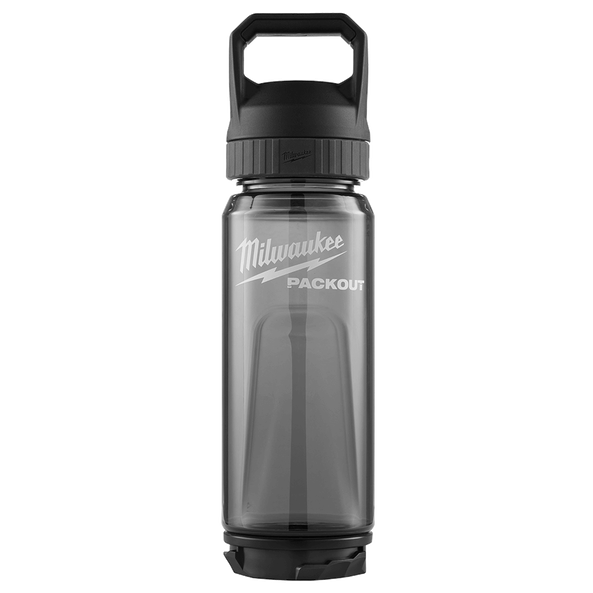 Milwaukee PACKOUT™ 740ml (25oz) Plastic Bottle Black - 48228371B - Available at Power Tool Specialists, Carlton, Victoria, Australia.
