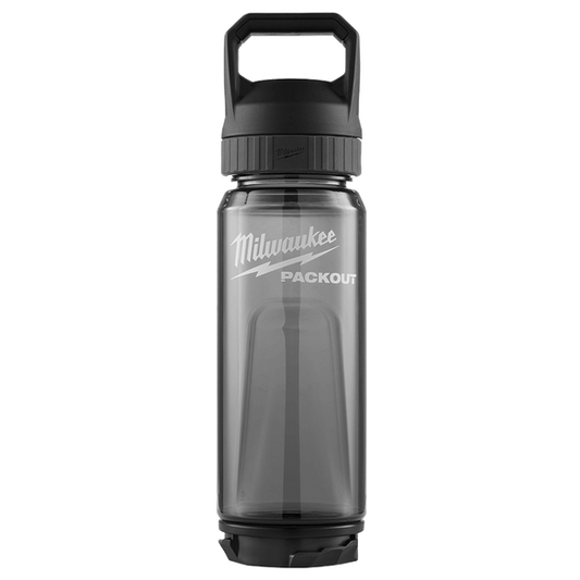 Milwaukee PACKOUT™ 740ml (25oz) Plastic Bottle Black - 48228371B - Available at Power Tool Specialists, Carlton, Victoria, Australia.