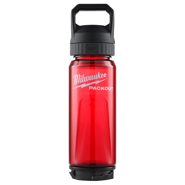 Milwaukee PACKOUT™ 740ml (25oz) Plastic Bottle Red - 48228371R - Available at Power Tool Specialists, Carlton, Victoria, Australia.