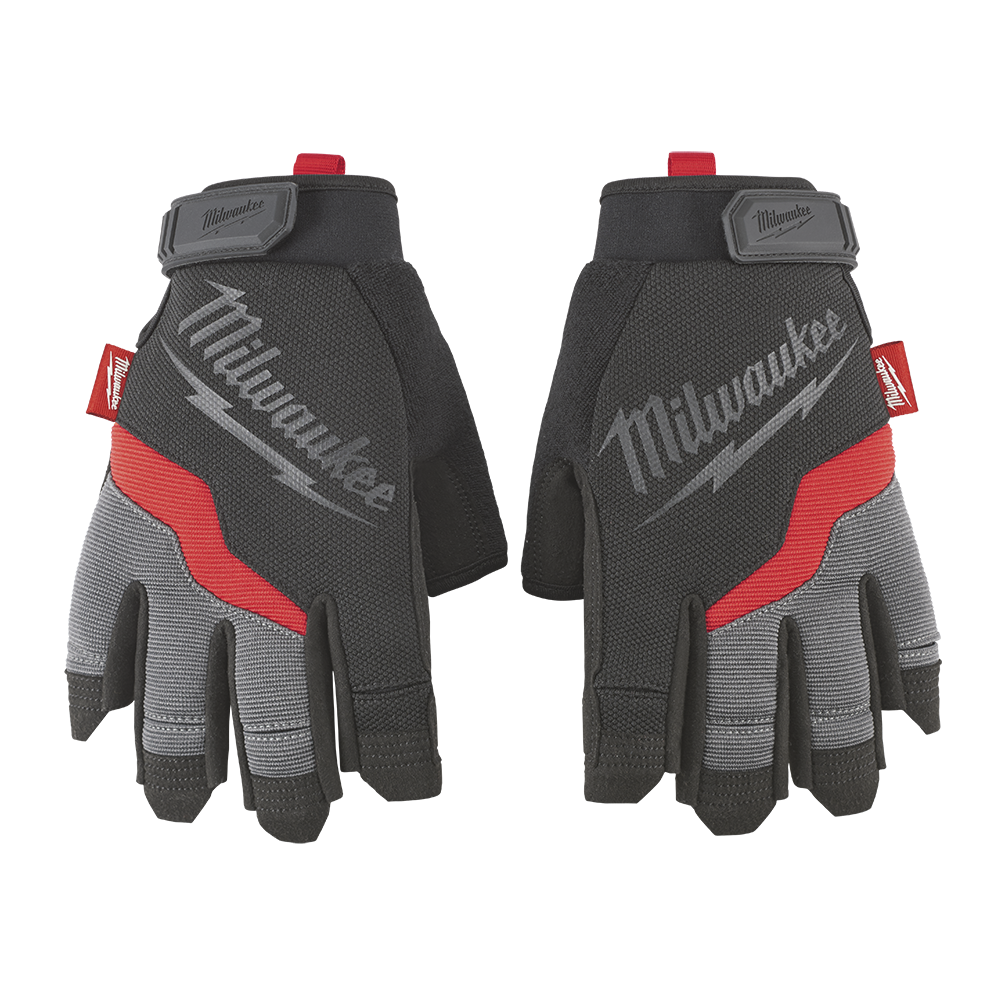 Milwaukee Performance Fingerless Gloves 1 Pack - S - 48228745 - Available at Power Tool Specialists, Carlton, Victoria, Australia.