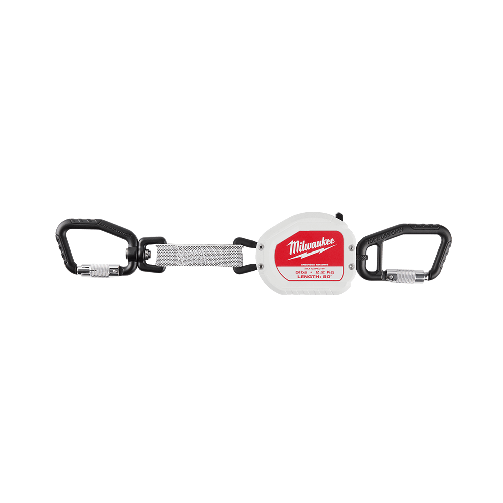 Milwaukee 2.2kg (5lb) Retractable Lanyard 1 Pack - 48228825 - Available at Power Tool Specialists, Carlton, Victoria, Australia.