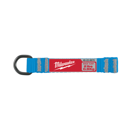 Milwaukee 0.9kg (2lb) D-Ring Web Lanyard Attachment 5 Pack - To use with Self Adhering Tape - 48228870 - Available at Power Tool Specialists, Carlton, Victoria, Australia.