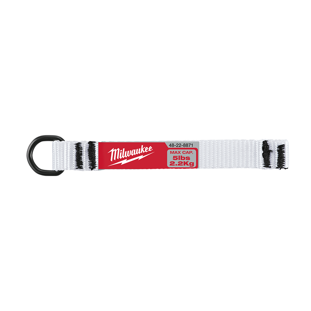 Milwaukee 2.2kg (5lb) D-Ring Web Lanyard Attachment 5 Pack - To use with Self Adhering Tape - 48228871 - Available at Power Tool Specialists, Carlton, Victoria, Australia.